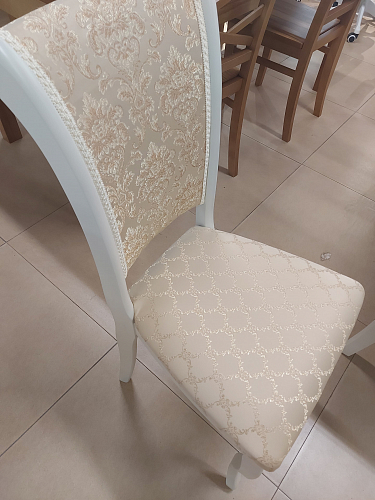 Деревянный стул Фабиано белый / бежевый из шоурума 2